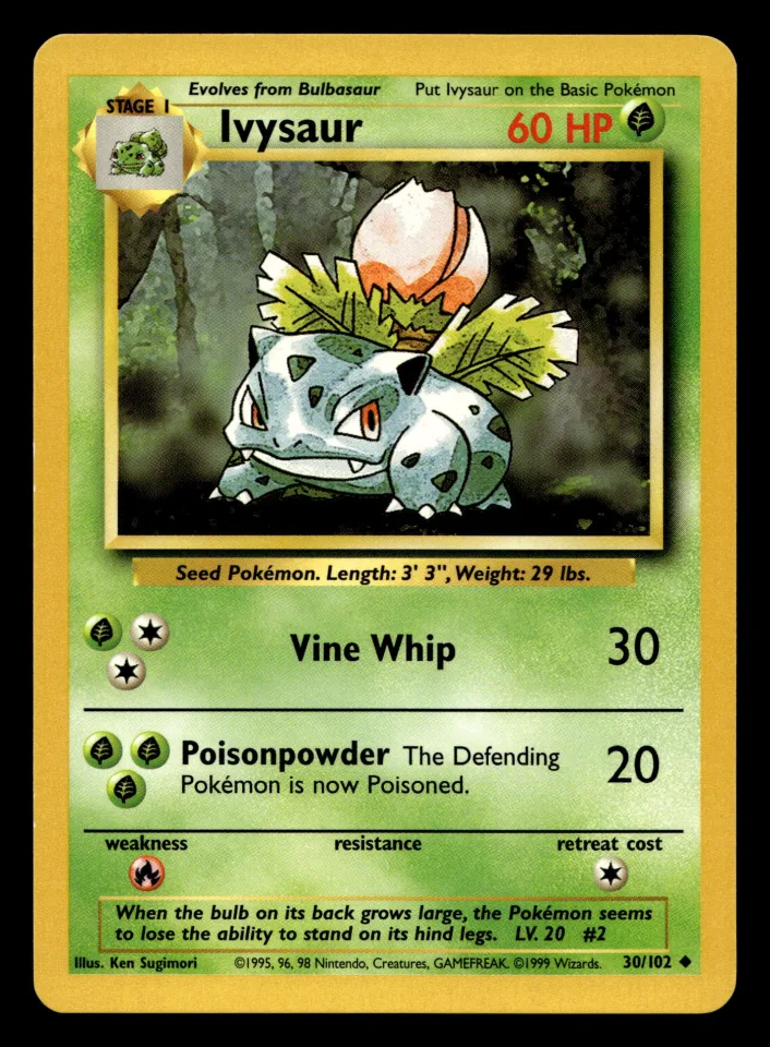 Ivysaur #30 uit Base Set Uncommon Good + conditie productfoto