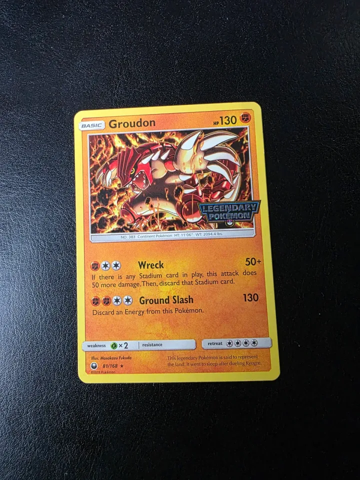 Groudon Stamped #81 uit Celestial Storm Rare Holo Light Played conditie productfoto